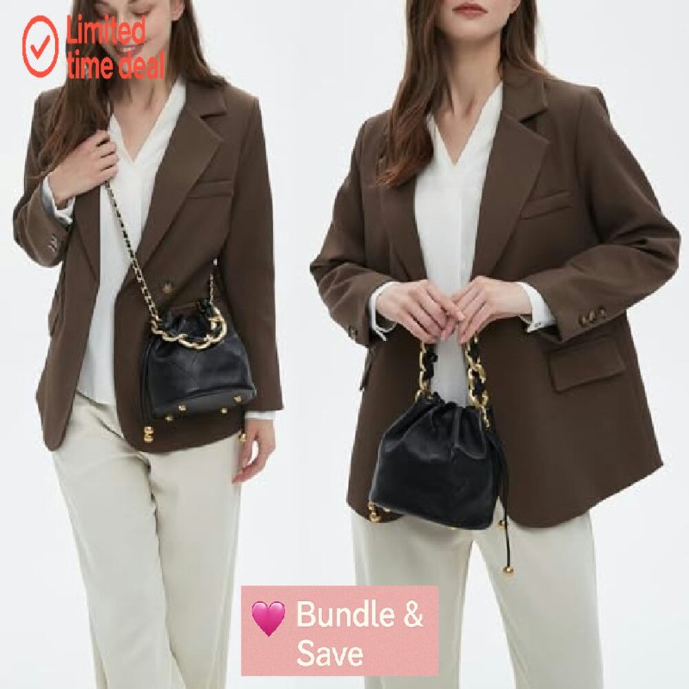 Mini Lambskin Quilted Bucket Bag with Chain Strap… - image 4